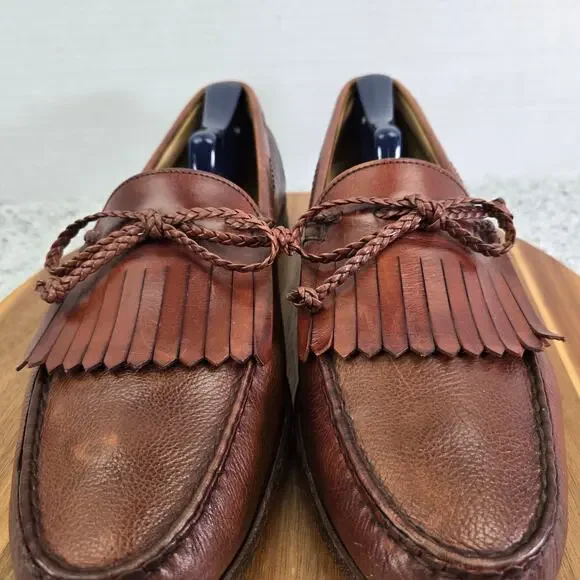 Allen Edmonds Nottingham Brown Kiltie Woven Lace Tassel Daily Loafer Mens 11.5 D
